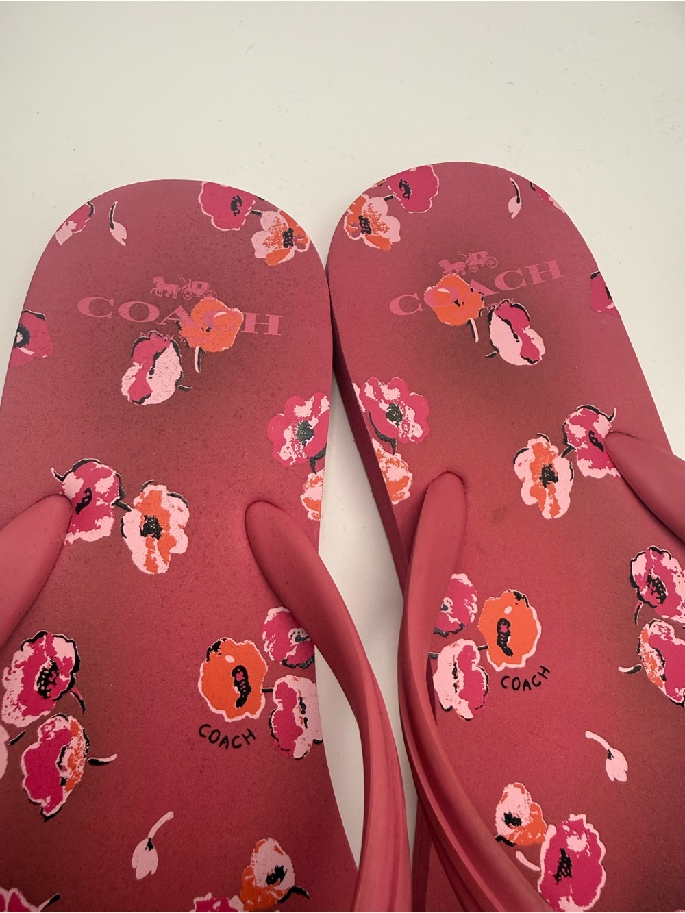 Coach Floral Pink Floral Flip Flop Sandals - Picture 5 of 9
